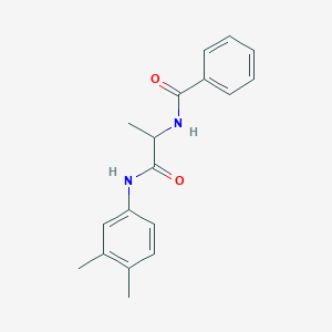 molecular formula C18H20N2O2 B6117973 N-{1-[(3,4-dimethylphenyl)amino]-1-oxopropan-2-yl}benzamide 
