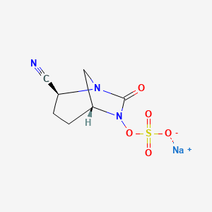 molecular formula C7H8N3NaO5S B611803 sodium;[(2S,5R)-2-cyano-7-oxo-1,6-diazabicyclo[3.2.1]octan-6-yl] sulfate CAS No. 1804915-68-1