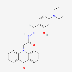 molecular formula C26H26N4O3 B6118167 N'-[(E)-[4-(DIETHYLAMINO)-2-HYDROXYPHENYL]METHYLIDENE]-2-(9-OXO-9,10-DIHYDROACRIDIN-10-YL)ACETOHYDRAZIDE 