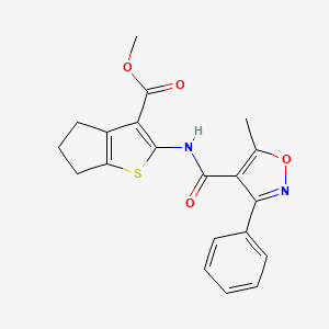 molecular formula C20H18N2O4S B6118239 methyl 2-{[(5-methyl-3-phenyl-4-isoxazolyl)carbonyl]amino}-5,6-dihydro-4H-cyclopenta[b]thiophene-3-carboxylate 