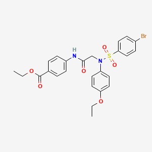 molecular formula C25H25BrN2O6S B6118258 ethyl 4-[[2-(N-(4-bromophenyl)sulfonyl-4-ethoxyanilino)acetyl]amino]benzoate 