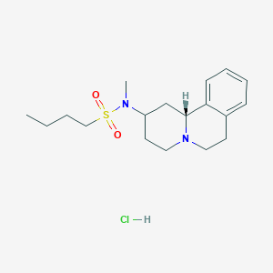 molecular formula C18H29ClN2O2S B611833 1-Butanesulfonamide, N-(1,3,4,6,7,11b-hexahydro-2H-benzo(a)quinolizin-2-yl)-N-methyl-, monohydrochloride, trans- CAS No. 82059-49-2