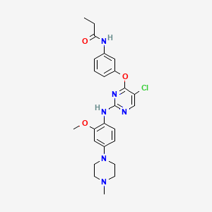 molecular formula C25H29ClN6O3 B611835 N-(3-((5-chloro-2-((2-methoxy-4-(4-methylpiperazin-1-yl)phenyl)amino)pyrimidin-4-yl)oxy)phenyl)propionamide CAS No. 1214265-58-3
