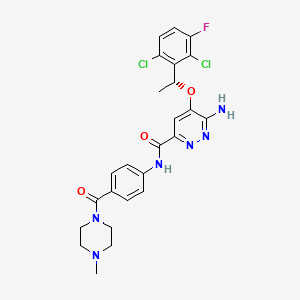 molecular formula C25H25Cl2FN6O3 B611838 X-396 CAS No. 1365267-27-1