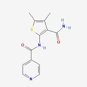molecular formula C13H13N3O2S B6118476 N-(3-carbamoyl-4,5-dimethylthiophen-2-yl)pyridine-4-carboxamide 