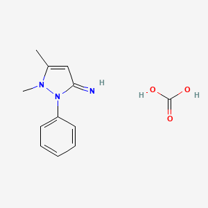 molecular formula C12H15N3O3 B6118602 Carbonic acid;1,5-dimethyl-2-phenylpyrazol-3-imine 