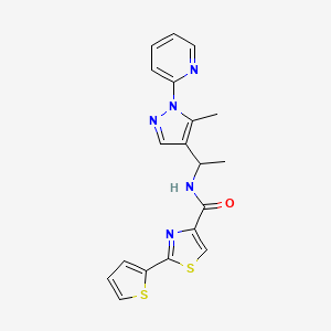 molecular formula C19H17N5OS2 B6118659 N-[1-(5-methyl-1-pyridin-2-ylpyrazol-4-yl)ethyl]-2-thiophen-2-yl-1,3-thiazole-4-carboxamide 