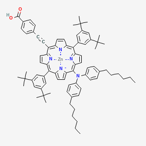 4-[2-[10,20-Bis(3,5-ditert-butylphenyl)-15-(4-hexyl-N-(4-hexylphenyl)anilino)porphyrin-22,24-diid-5-yl]ethynyl]benzoic acid;zinc