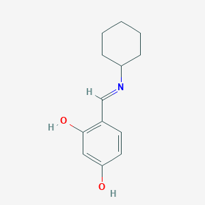 molecular formula C13H17NO2 B611888 4-((Cyclohexylimino)methyl)benzene-1,3-diol CAS No. 329180-48-5