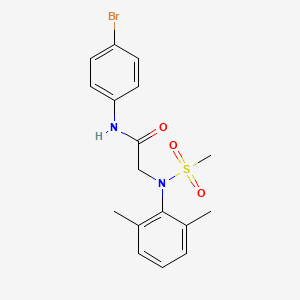 molecular formula C17H19BrN2O3S B6118887 N-(4-bromophenyl)-2-(2,6-dimethyl-N-methylsulfonylanilino)acetamide 