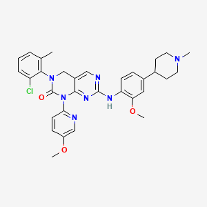 molecular formula C32H34ClN7O3 B611891 3-(2-chloro-6-methylphenyl)-7-[2-methoxy-4-(1-methylpiperidin-4-yl)anilino]-1-(5-methoxypyridin-2-yl)-4H-pyrimido[4,5-d]pyrimidin-2-one CAS No. 1936529-65-5