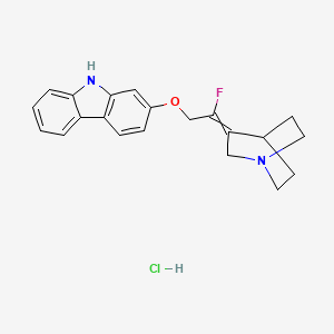 molecular formula C21H22ClFN2O B611899 2-[2-(1-Azabicyclo[2.2.2]octan-3-ylidene)-2-fluoroethoxy]-9H-carbazole;hydrochloride CAS No. 182959-33-7