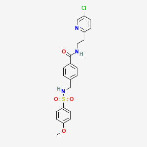 molecular formula C22H22ClN3O4S B611905 N-(2-(5-chloropyridin-2-yl)ethyl)-4-(((4-methoxyphenyl)sulfonamido)methyl)benzamide CAS No. 1943733-16-1