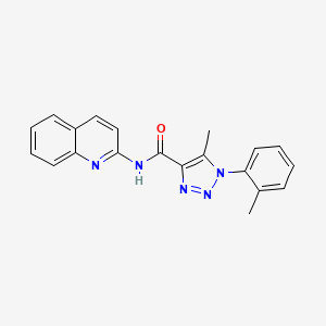 molecular formula C20H17N5O B611908 5-甲基-1-(2-甲基苯基)-N-喹啉-2-基三唑-4-甲酰胺 CAS No. 2131223-64-6