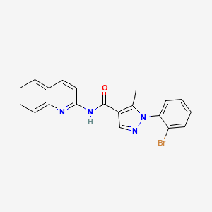 molecular formula C20H15BrN4O B611910 1-(2-Bromophenyl)-5-methyl-N-(quinolin-2-yl)-1H-pyrazole-4-carboxamide CAS No. 2131223-85-1