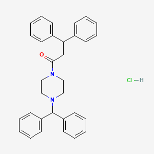 molecular formula C32H33ClN2O B611916 1-(Diphenylmethyl)-4-(3,3-diphenylpropanoyl)piperazine hydrochloride CAS No. 41332-36-9