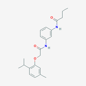 molecular formula C22H28N2O3 B6119218 N-[3-[[2-(5-methyl-2-propan-2-ylphenoxy)acetyl]amino]phenyl]butanamide 