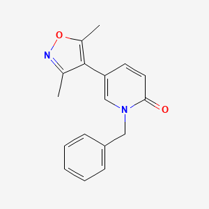 molecular formula C17H16N2O2 B611931 2(1H)-Pyridinone, 5-(3,5-dimethyl-4-isoxazolyl)-1-(phenylmethyl)- CAS No. 1616400-50-0