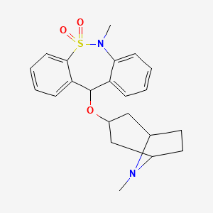 molecular formula C22H26N2O3S B611934 6-methyl-11-[(8-methyl-8-azabicyclo[3.2.1]octan-3-yl)oxy]-11H-benzo[c][1,2]benzothiazepine 5,5-dioxide CAS No. 28810-23-3