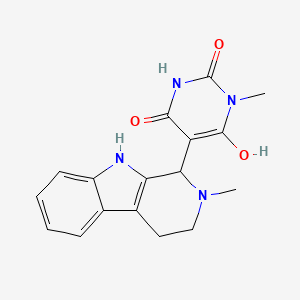 molecular formula C17H18N4O3 B611940 2,6-dihydroxy-3-methyl-5-(2-methyl-2,3,4,9-tetrahydro-1H-beta-carbolin-1-yl)pyrimidin-4(3H)-one CAS No. 864751-93-9
