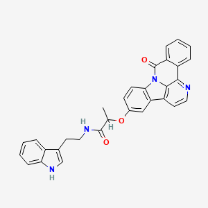 N-(2-(1H-indol-3-yl)ethyl)-2-((8-oxo-8H-benzo[c]indolo[3,2,1-ij][1,5]naphthyridin-12-yl)oxy)propanamide