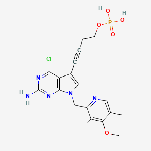 4-(2-Amino-4-chloro-7-((4-methoxy-3,5-dimethyl-2-pyridyl)methyl)pyrrolo(2,3-d)pyrimidin-5-yl)but-3-ynyl dihydrogen phosphate