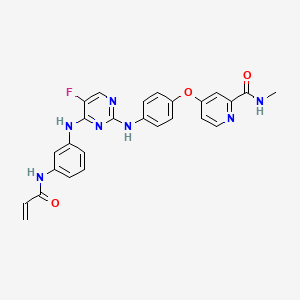 molecular formula C26H22FN7O3 B611970 4-(4-((4-((3-acrylamidophenyl)amino)-5-fluoropyrimidin-2-yl)amino)phenoxy)-N-methylpicolinamide CAS No. 1202759-32-7