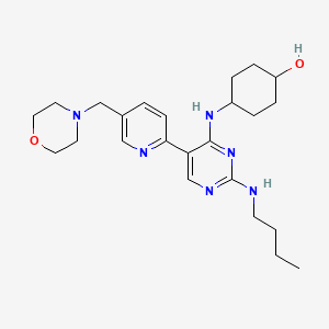 molecular formula C24H36N6O2 B611993 (1R,4r)-4-((2-(butylamino)-5-(5-(morpholinomethyl)pyridin-2-yl)pyrimidin-4-yl)amino)cyclohexanol CAS No. 1493694-70-4