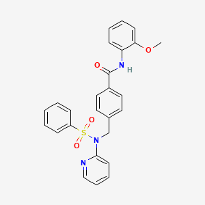 molecular formula C26H23N3O4S B6119956 N-(2-methoxyphenyl)-4-{[(phenylsulfonyl)(pyridin-2-yl)amino]methyl}benzamide 