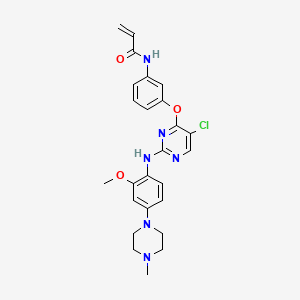 molecular formula C25H27ClN6O3 B611997 N-(3-(5-chloro-2-(2-methoxy-4-(4-methylpiperazin-1-yl)phenylamino)pyrimidin-4-yloxy)phenyl)acrylamide CAS No. 1213269-23-8