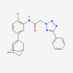molecular formula C25H26BrN5O B6120036 N-[5-(ADAMANTAN-1-YL)-2-BROMOPHENYL]-2-(5-PHENYL-2H-1,2,3,4-TETRAZOL-2-YL)ACETAMIDE 