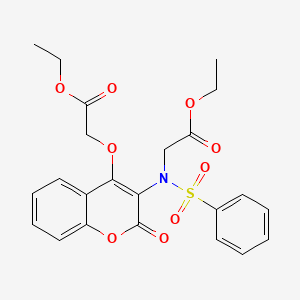 molecular formula C23H23NO9S B6120040 Ethyl 2-[benzenesulfonyl-[4-(2-ethoxy-2-oxoethoxy)-2-oxochromen-3-yl]amino]acetate 