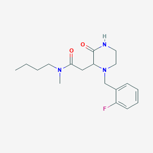 molecular formula C18H26FN3O2 B6120063 N-butyl-2-[1-[(2-fluorophenyl)methyl]-3-oxopiperazin-2-yl]-N-methylacetamide 