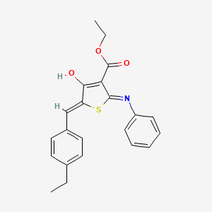 molecular formula C22H21NO3S B6120080 ethyl (5Z)-5-(4-ethylbenzylidene)-4-oxo-2-(phenylamino)-4,5-dihydrothiophene-3-carboxylate 
