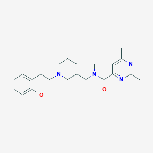 molecular formula C23H32N4O2 B6120111 N-[[1-[2-(2-methoxyphenyl)ethyl]piperidin-3-yl]methyl]-N,2,6-trimethylpyrimidine-4-carboxamide 