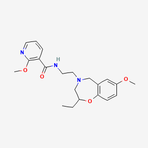 molecular formula C21H27N3O4 B6120117 N-[2-(2-ethyl-7-methoxy-3,5-dihydro-2H-1,4-benzoxazepin-4-yl)ethyl]-2-methoxypyridine-3-carboxamide 