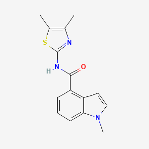 molecular formula C15H15N3OS B6120283 N-[(2Z)-4,5-dimethyl-1,3-thiazol-2(3H)-ylidene]-1-methyl-1H-indole-4-carboxamide 