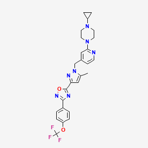 1-cyclopropyl-4-[4-[[5-methyl-3-[3-[4-(trifluoromethoxy)phenyl]-1,2,4-oxadiazol-5-yl]-1H-pyrazol-1-yl]methyl]-2-pyridinyl]-piperazine