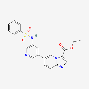 molecular formula C21H18N4O4S B612030 Ethyl 6-(5-(phenylsulfonamido)pyridin-3-yl)imidazo[1,2-a]pyridine-3-carboxylate CAS No. 1276110-06-5