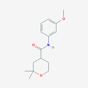 molecular formula C15H21NO3 B6120342 N-(3-methoxyphenyl)-2,2-dimethyloxane-4-carboxamide 