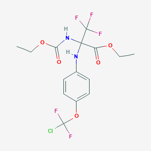 molecular formula C15H16ClF5N2O5 B6120453 ETHYL 2-{[4-(CHLORODIFLUOROMETHOXY)PHENYL]AMINO}-2-[(ETHOXYCARBONYL)AMINO]-3,3,3-TRIFLUOROPROPANOATE 