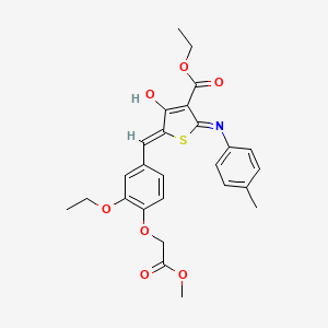 molecular formula C26H27NO7S B6120455 ETHYL (5Z)-5-{[3-ETHOXY-4-(2-METHOXY-2-OXOETHOXY)PHENYL]METHYLIDENE}-2-[(4-METHYLPHENYL)AMINO]-4-OXO-4,5-DIHYDROTHIOPHENE-3-CARBOXYLATE 