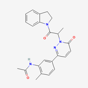molecular formula C24H24N4O3 B6120470 N-(5-{1-[1-(2,3-dihydro-1H-indol-1-yl)-1-oxopropan-2-yl]-6-oxo-1,6-dihydropyridazin-3-yl}-2-methylphenyl)acetamide 