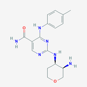 B612048 2-{[(3r,4r)-3-Aminotetrahydro-2h-Pyran-4-Yl]amino}-4-[(4-Methylphenyl)amino]pyrimidine-5-Carboxamide CAS No. 1240390-27-5