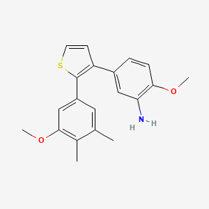 B612056 2-Methoxy-5-[2-(3-methoxy-4,5-dimethylphenyl)thiophen-3-yl]aniline CAS No. 1504583-00-9