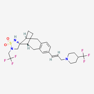 molecular formula C25H31F6N3O2S B612058 (1'R,4R,10'S)-2-(2,2,2-Trifluoroethyl)-5'-[(E)-3-[4-(trifluoromethyl)piperidin-1-yl]prop-1-enyl]spiro[1,2,5-thiadiazolidine-4,13'-tricyclo[8.2.1.03,8]trideca-3(8),4,6-triene] 1,1-dioxide CAS No. 623165-93-5