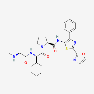 molecular formula C29H36N6O4S B612064 L-Prolinamide, N-methyl-L-alanyl-(2S)-2-cyclohexylglycyl-N-(2-(2-oxazolyl)-4-phenyl-5-thiazolyl)- CAS No. 1446182-94-0