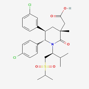 2-((3R,5R,6S)-5-(3-chlorophenyl)-6-(4-chlorophenyl)-1-((S)-1-(isopropylsulfonyl)-3-methylbutan-2-yl)-3-methyl-2-oxopiperidin-3-yl)acetic acid