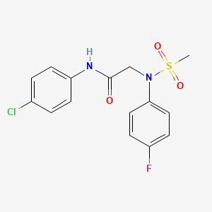 molecular formula C15H14ClFN2O3S B6120803 N-(4-chlorophenyl)-2-(4-fluoro-N-methylsulfonylanilino)acetamide 