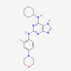 molecular formula C22H29N7O B612084 N6-Cyclohexyl-N2-(2-methyl-4-morpholinophenyl)-9H-purine-2,6-diamine CAS No. 1246529-32-7